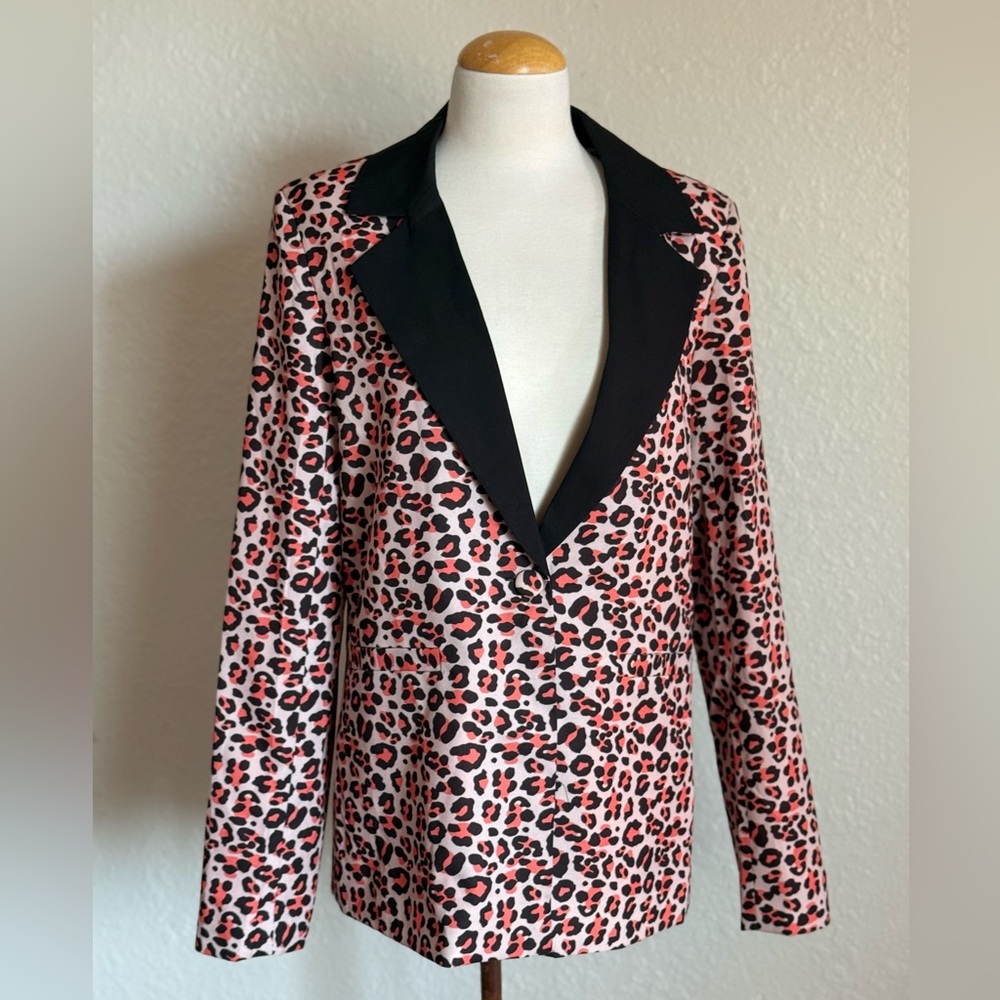 Unique 21 Leopard Print Blazer with Black Lapel